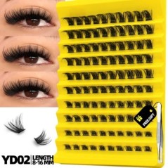 GROINNEYA Cluster Lashes Természetes szempilla hosszabbító Volumen Individual Lashes Mixed Tray Faux Mink Lashes Cilias Smink