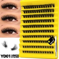 GROINNEYA Cluster Lashes Természetes szempilla hosszabbító Volumen Individual Lashes Mixed Tray Faux Mink Lashes Cilias Smink