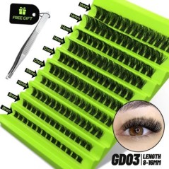 GROINNEYA Cluster Lashes Természetes szempilla hosszabbító Volumen Individual Lashes Mixed Tray Faux Mink Lashes Cilias Smink