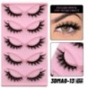 GROINNEYA 5 pár Cat Eye Lashes Faux Mink Eyelashes Clear Band Lashes Natural Look Wispy Mink Eyelashes Full Strip Lashes