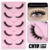 GROINNEYA 5 pár Cat Eye Lashes Faux Mink Eyelashes Clear Band Lashes Natural Look Wispy Mink Eyelashes Full Strip Lashes