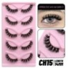 GROINNEYA 5 pár Cat Eye Lashes Faux Mink Eyelashes Clear Band Lashes Natural Look Wispy Mink Eyelashes Full Strip Lashes