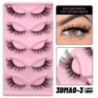 GROINNEYA 5 pár Cat Eye Lashes Faux Mink Eyelashes Clear Band Lashes Natural Look Wispy Mink Eyelashes Full Strip Lashes