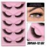 GROINNEYA 5 pár Cat Eye Lashes Faux Mink Eyelashes Clear Band Lashes Natural Look Wispy Mink Eyelashes Full Strip Lashes