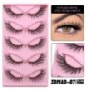 GROINNEYA 5 pár Cat Eye Lashes Faux Mink Eyelashes Clear Band Lashes Natural Look Wispy Mink Eyelashes Full Strip Lashes