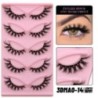 GROINNEYA 5 pár Cat Eye Lashes Faux Mink Eyelashes Clear Band Lashes Natural Look Wispy Mink Eyelashes Full Strip Lashes