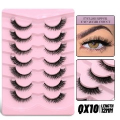 GROINNEYA Cat Eye Lashes Faux Mink szempillák Szárnyas végű Szem Megnyújtott Szempilla Műszempillák Puha Természetes, hosszú, te