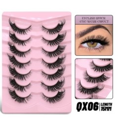 GROINNEYA Cat Eye Lashes Faux Mink szempillák Szárnyas végű Szem Megnyújtott Szempilla Műszempillák Puha Természetes, hosszú, te