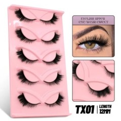 GROINNEYA Cat Eye Lashes Faux Mink szempillák Szárnyas végű Szem Megnyújtott Szempilla Műszempillák Puha Természetes, hosszú, te