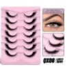 GROINNEYA Cat Eye Lashes Faux Mink szempillák Szárnyas végű Szem Megnyújtott Szempilla Műszempillák Puha Természetes, hosszú, te