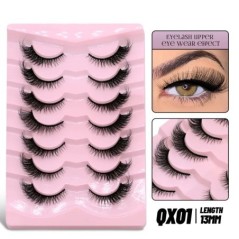 GROINNEYA Cat Eye Lashes Faux Mink szempillák Szárnyas végű Szem Megnyújtott Szempilla Műszempillák Puha Természetes, hosszú, te