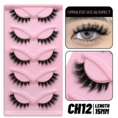 GROINNEYA Cat Eye Lashes Faux Mink szempillák Szárnyas végű Szem Megnyújtott Szempilla Műszempillák Puha Természetes, hosszú, te