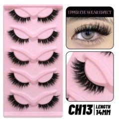 GROINNEYA Cat Eye Lashes Faux Mink szempillák Szárnyas végű Szem Megnyújtott Szempilla Műszempillák Puha Természetes, hosszú, te