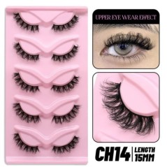 GROINNEYA Cat Eye Lashes Faux Mink szempillák Szárnyas végű Szem Megnyújtott Szempilla Műszempillák Puha Természetes, hosszú, te