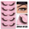 GROINNEYA Cat Eye Lashes Faux Mink szempillák Szárnyas végű Szem Megnyújtott Szempilla Műszempillák Puha Természetes, hosszú, te