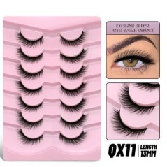 GROINNEYA Cat Eye Lashes Faux Mink szempillák Szárnyas végű Szem Megnyújtott Szempilla Műszempillák Puha Természetes, hosszú, te