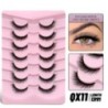 GROINNEYA Cat Eye Lashes Faux Mink szempillák Szárnyas végű Szem Megnyújtott Szempilla Műszempillák Puha Természetes, hosszú, te