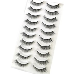 Új 10 pár 3D Faux Mink Lashes Bolyhos Puha Wispy Természetes hosszú műszempillák Göndör szempillák nagykereskedés Újrahasználhat