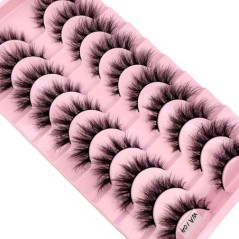 Új 10 pár 3D Faux Mink Lashes Bolyhos Puha Wispy Természetes hosszú műszempillák Göndör szempillák nagykereskedés Újrahasználhat