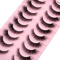 Új 10 pár 3D Faux Mink Lashes Bolyhos Puha Wispy Természetes hosszú műszempillák Göndör szempillák nagykereskedés Újrahasználhat