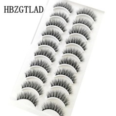 Új 10 pár 3D Faux Mink Lashes Bolyhos Puha Wispy Természetes hosszú műszempillák Göndör szempillák nagykereskedés Újrahasználhat