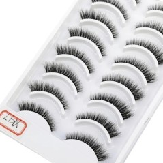 Új 10 pár 3D Faux Mink Lashes Bolyhos Puha Wispy Természetes hosszú műszempillák Göndör szempillák nagykereskedés Újrahasználhat