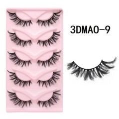 GROINNEYA Macskaszem szempillák 3D természetes műszempillák bolyhos puha kereszt 5 pár Manga Lashes Wispy természetes szempilla 