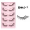 GROINNEYA Macskaszem szempillák 3D természetes műszempillák bolyhos puha kereszt 5 pár Manga Lashes Wispy természetes szempilla 