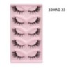 GROINNEYA Macskaszem szempillák 3D természetes műszempillák bolyhos puha kereszt 5 pár Manga Lashes Wispy természetes szempilla 