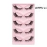 GROINNEYA Macskaszem szempillák 3D természetes műszempillák bolyhos puha kereszt 5 pár Manga Lashes Wispy természetes szempilla 