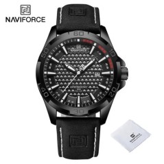 NAVIFORCE férfi alkalmi sport katonai kvarc naptár karóra férfi bőr vízálló óra Relogio Masculino NF8023