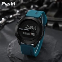 POSHI Sport Watch for Man Luxus digitális karóra Stopperóra világító Date Week eredeti vízálló órával ingyenes szállítás