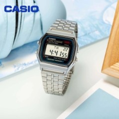 Casio Retro digitális férfi karóra üzleti kis ezüst arany óra sorozat kis négyzet alakú óra többfunkciós dátum stopper