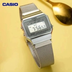 Casio Retro digitális férfi karóra üzleti kis ezüst arany óra sorozat kis négyzet alakú óra többfunkciós dátum stopper