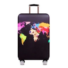 Travel Around The Word Suitcase Protective Covers Thick Elastic Luggage Cover Protector For 18"-32" Baggage Travel Bag Case 262