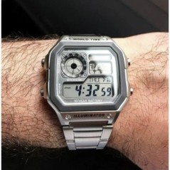 Casio AE-1300WH AE-1200WH kis blokkos digitális kijelzős elektromos óra férfi vízálló aktivizmus óra többfunkciós stopper