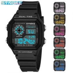 SYNOKE Sport Watch Férfi Led Light Display digitális karóra Vízálló férfi karórák