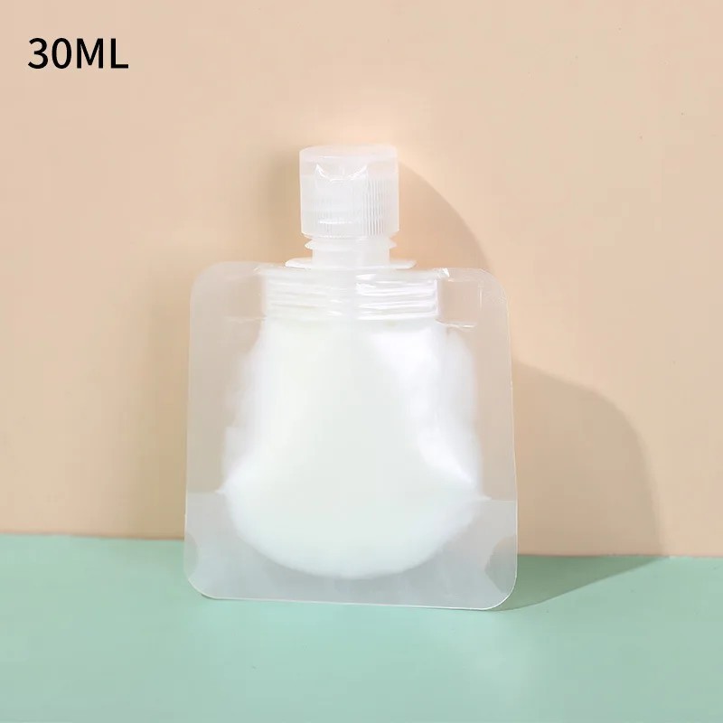 30/50/100 ml-es újratölthető csomagolótasakok Utazási Alapanyagok Lotion Kozmetika Sampon Tusfürdő Hordozható táskák Smink Folya