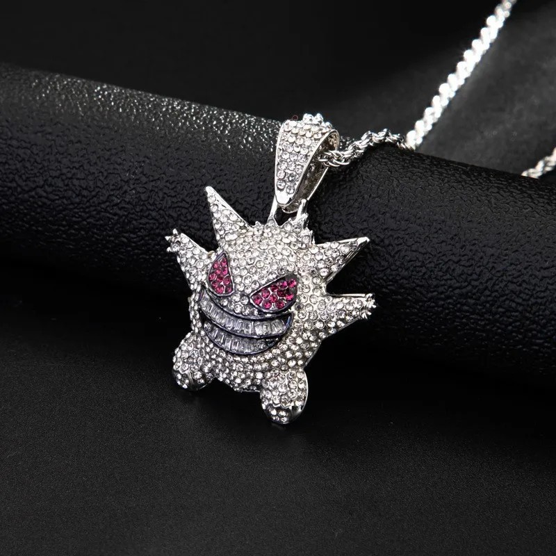 Pokemon Anime Gengar figurák Vicces szerencsés varázslatok nyaklánc medál rajzfilm babák ékszerek lányok játék modell kiegészítő