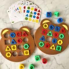 Gyerekeknek egyező puzzle játékok színek geometriai formák kirakós társasjátékok korai oktatási interakciós játékok gyerekeknek 