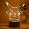 Pokemon Pikachu LED 3D éjszakai fény gyerekeknek játék Anime figurák Kawaii Pikachu éjjeli lámpa gyerekeknek hálószoba dekoráció