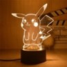 Pokemon Pikachu LED 3D éjszakai fény gyerekeknek játék Anime figurák Kawaii Pikachu éjjeli lámpa gyerekeknek hálószoba dekoráció