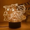 Pokemon Pikachu LED 3D éjszakai fény gyerekeknek játék Anime figurák Kawaii Pikachu éjjeli lámpa gyerekeknek hálószoba dekoráció