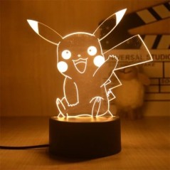 Pokemon Pikachu LED 3D éjszakai fény gyerekeknek játék Anime figurák Kawaii Pikachu éjjeli lámpa gyerekeknek hálószoba dekoráció