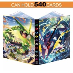 9 zsebes 540 DB betűs Pokémon kártyák Album Könyvgyűjtemény Tartó Játékok Anime játék Poke Card Binder Mappa Töltött lista Játék