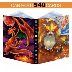 9 zsebes 540 DB betűs Pokémon kártyák Album Könyvgyűjtemény Tartó Játékok Anime játék Poke Card Binder Mappa Töltött lista Játék