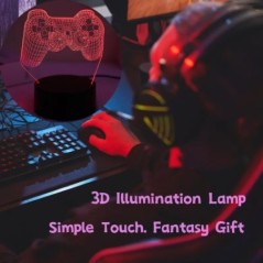 Éjszakai lámpa Touch 7 színű, szabályozható játékfogantyú 3D akril illúzió hangulatú kreatív asztali lámpa hálószoba otthoni dek