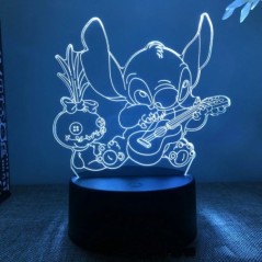 Stitch 3D Night Lights 16 színváltós, szabályozható anime asztali lámpa tökéletes születésnapi karácsonyi ajándék fiúknak és lán