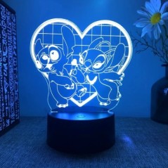 Stitch 3D Night Lights 16 színváltós, szabályozható anime asztali lámpa tökéletes születésnapi karácsonyi ajándék fiúknak és lán