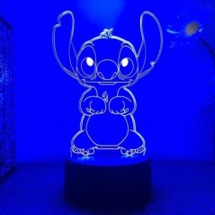 Stitch 3D Night Lights 16 színváltós, szabályozható anime asztali lámpa tökéletes születésnapi karácsonyi ajándék fiúknak és lán